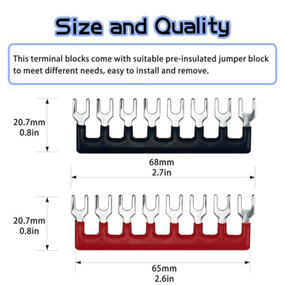 4 Sets 8 Positions 600V 15A Terminal Blocks Ground Circuit Dual Row Bus Bar Wire Screw Terminal Block Kit with Cover 600V Pre Insulated Terminal Strip WW004-1508 - size: 15A 8P