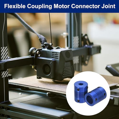 Flexible Shaft Coupling(5mm|9mm): 4 Pcs Blue Aluminum Alloy - color: Blue, size: 5mm x 9mm (19mm OD, 25mm L)