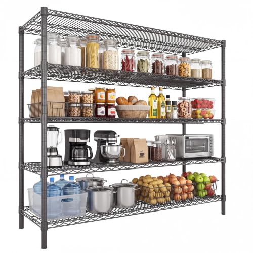Garvee 5-Tier 3250LBS Metal Shelving Unit, 55" W Adjustable Storage Shelves - size: 55.1"Wx17.7"Dx71"H(5-Tier)