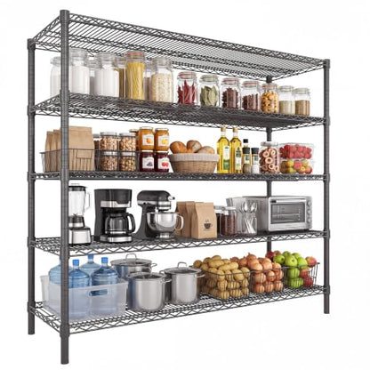 Garvee 5-Tier 3250LBS Metal Shelving Unit, 55" W Adjustable Storage Shelves - size: 55.1"Wx17.7"Dx71"H(5-Tier)