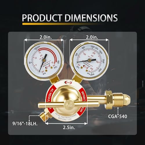 CDL LX65 Medium Duty Acetylene Regulator CGA510,Forged Brass - size: Medium Duty, style: Acetylene