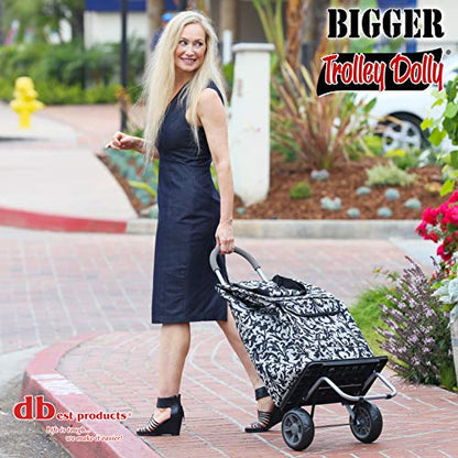 dbest products Bigger Trolley Dolly, Baroque Shopping Grocery Foldable Cart - color: Baroque