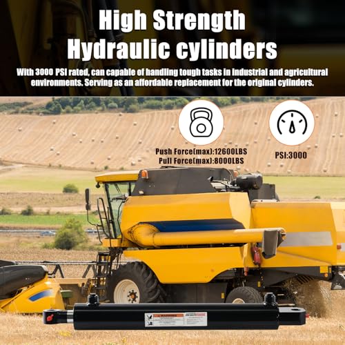 KINGWAY Double Acting Hydraulic Cylinder 2.5"Borex18"Stroke, 3000 PSI SAE#8 - size: 2.5“x18"