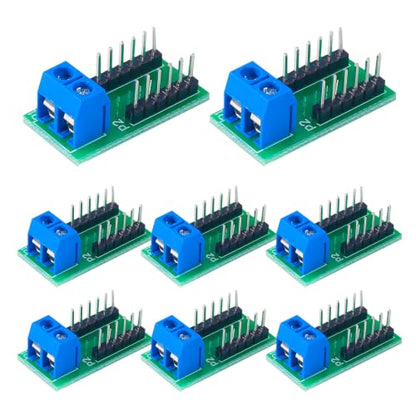 8pcs 2x6 Position Terminal Block Distribution Module, 2P Screw Terminal to 2.54mm Pitch Dupont Pin Header Connector