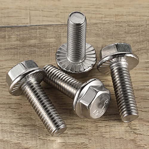 5/16-18 x 1" Flange Hex Head Bolts, Stainless Steel 304, Fully Threaded, 25 PCS - color: Silver, size: 5/16-18 x 1"