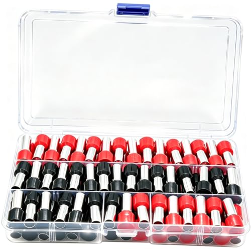 70PCS 4 Gauge Ferrule Connectors - Insulated End Terminals for Car Amplifier Power-Cable Terminals Clean Install and Better Connection (Black+Red) - color: 4 Gauge Ferrule Connectors Black+Red(70PCS)