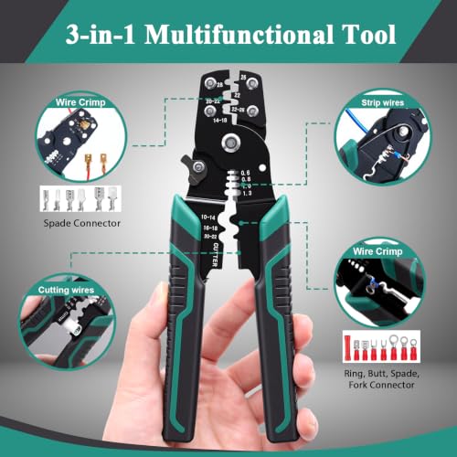 1740pcs Heat Shrink Wire Connector Kit with Crimping Tool for AWG 22-10 - size: 1740pcs
