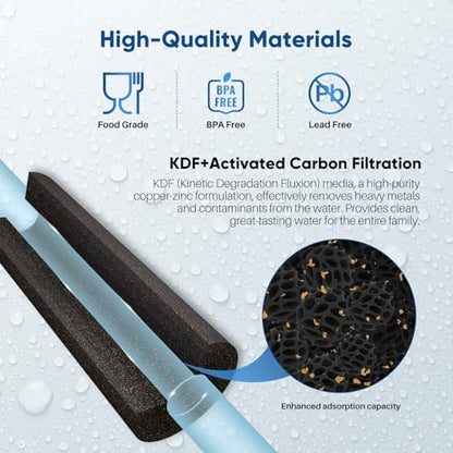 PUREPLUS 1 Micron 10"x4.5" Whole House Water Filter, KDF & Carbon, 1 Pack - size: 1 Count (Pack of 1), style: 1 Micron