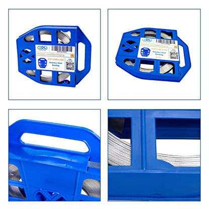 IDL Packaging 3/4" x 100' x .030" Stainless Steel 201 Banding in Plastic Self-Dispensed Case - Highest Break Strength and Shock Resistance Banding - Excellent for Extra Cold Environments - size: 3/4" x 100' x 0.030", style: 201 stainless steel