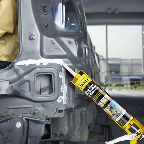 STANLEY S360 Seam Sealer Automotive (1X10.1 oz.) – White, Paintable, Ultra Fast Cure Auto Body Sealant, Flexible & Durable – Cartridge for Cars, Trucks & RVs, Tents – 1 Pack - color: White, size: 1 Pack