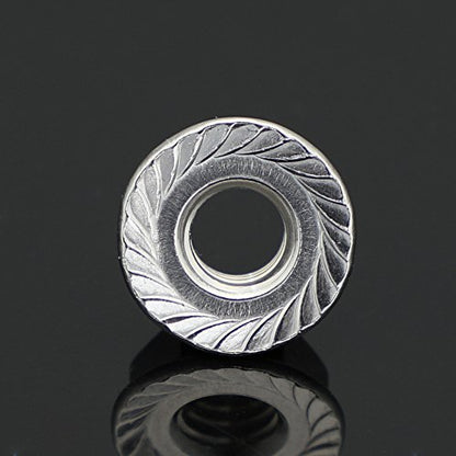 M8 Serrated Flange Nuts Flanged Locknuts, Stainless Steel 18-8 (304), Bright Finish, 50 PCS - color: Silver, size: M8