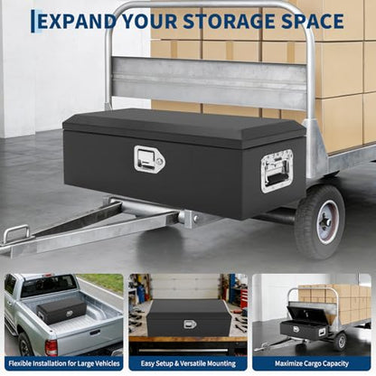 20" Truck Bed Steel Tool Box Lockable Storage - color: BLACK, size: 20x12x9.6 Inch