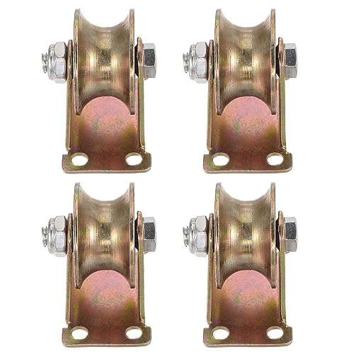 HARFINGTON 4pcs U Groove Caster 1.85" U-Shaped Sliding Gate Wheel with Bracket, Load Capacity 88lbs Per Wheel, for Inverted Track, Rolling Gate, Sliding Gate, Industrial Machines - size: 1.85 inch