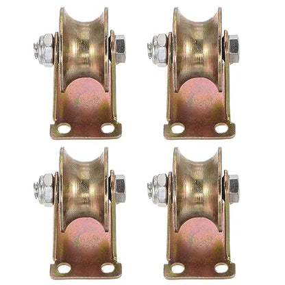 HARFINGTON 4pcs U Groove Caster 1.85" U-Shaped Sliding Gate Wheel with Bracket, Load Capacity 88lbs Per Wheel, for Inverted Track, Rolling Gate, Sliding Gate, Industrial Machines - size: 1.85 inch