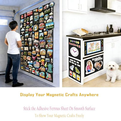 6 Pack, Adhesive Metal Sheets-8.5” x 12.3”, Ferrous Sheet for Magnets Receptive, 30 Mil Thin Flexible Rubber Steel Mat for Crafts, Magnetic Miniatures Organization – Fits Standard US Really Useful Box - size: 8.5"X12.3"-6Pcs