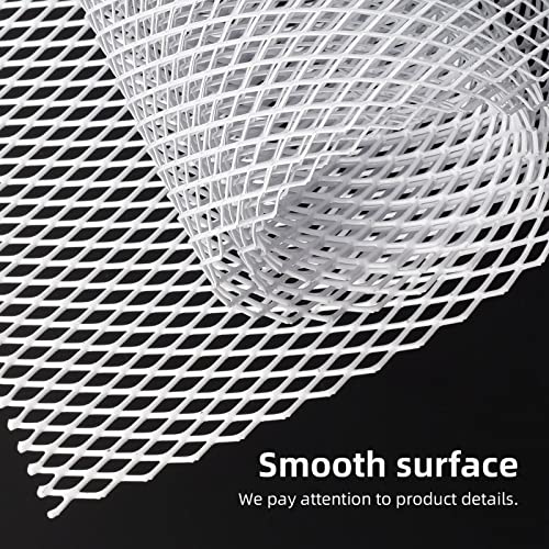 AggAuto Universal 40"x13" Car Grill Mesh 6x12mm Rhombic Hole White - size: 6x12mm Rhombus - White