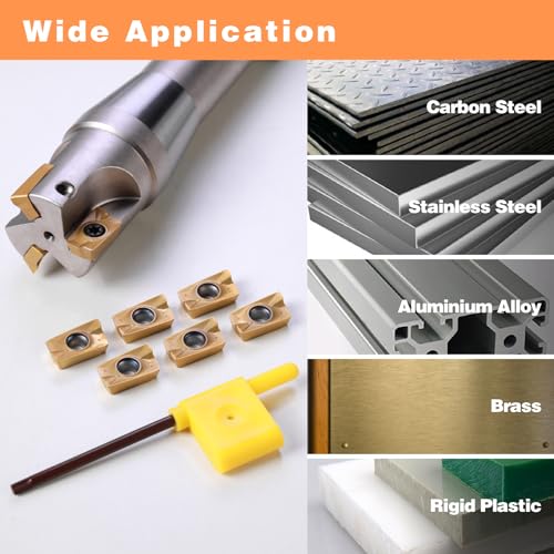 6PCS APKT1604 Tin Coated Carbide Inserts - Indexable Milling Inserts for Machinist Tools, CNC Laser Cutter, Milling Machine Accessories - size: Inserts 6pcs