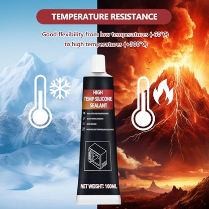 100ml Black Oven Heat Resistant Glue, Fixes Cracks - size: 100ml