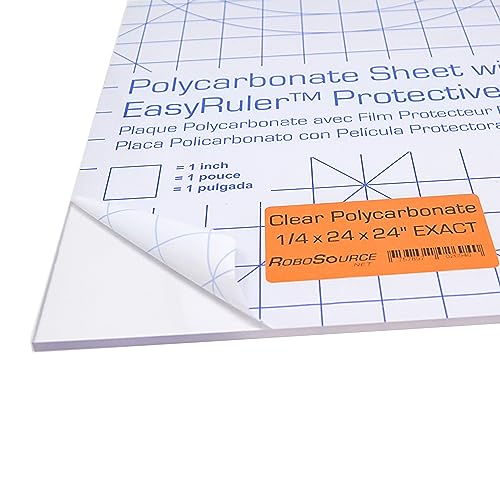 Polycarbonate Sheet 24 x 24 x 1/4 0.236" Clear Plastic, Replaces Plexiglass