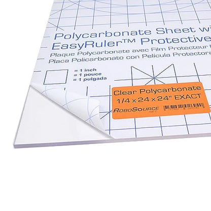 Polycarbonate Sheet 24 x 24 x 1/4 0.236" Clear Plastic, Replaces Plexiglass
