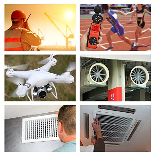 BTMETER BT-881W Heat Stress Meter Anemometer, Digital Indoor/Outdoor WBGT (Wet Bulb Globe Temperature) Meter with Wind Speed, Ambient Temp, Humidity Tester - color: Orange