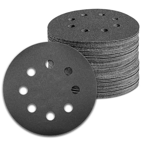 100 Pcs 5 inch Wet Dry Sanding Discs 600 Grit 8 Hole Hook and Loop - style: 100 Pcs-600 Grit