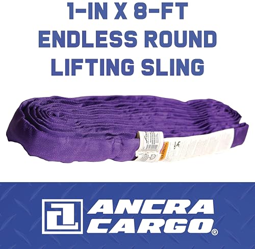 Ancra Cargo Endless Round Lifting Sling, Purple, 1" x 8', 3 Sling Variants - size: 1" x 8'