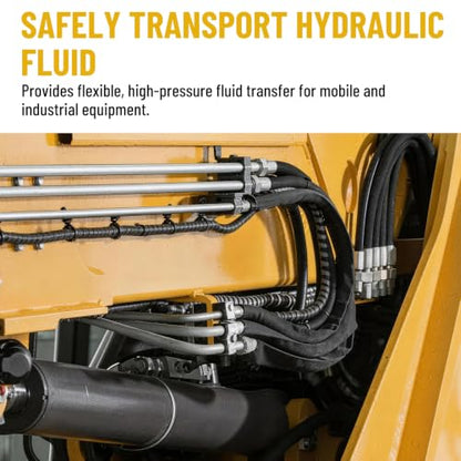 100FT 1/4" Hydraulic Hose with 24PCS Hydraulic Hose Fittings - size: 1/4" Hydraulic Hose - 100FT