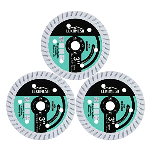 Tile Blade 3In/75mm x Arbor 3/8In/10mm Diamond Saw Blade for Cutting Hard Concrete,Hard Artificial,Natural Stones Cutting disc, 3pcs - size: Concrete Blade