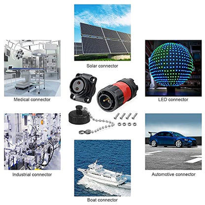 2 Pin Aviation Plastic Waterproof Electrical Connector for Industrial, Power, Indoor, and Outdoor Wire Connections - style: 2PIN