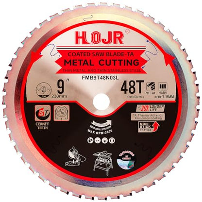 Dia 9"(230mm) 48-Tooth Arbor 1" Metal Cutting Circular Saw Blade, for Steel and Stainless Steel,The Cutting Head uses a Special Anti-Heat Sticking Coating,FMB 9 inch 48-Tooth 1" -TA - size: Steel 9" 48T