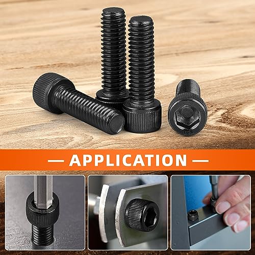 5/16-18 x 1-1/2" Socket Head Cap Screws Cap Bolts, 12.9 Grade Alloy Steel Black Oxide, Allen Hex Drive, UNC Coarse Thread Fully Threaded, 10 PCS - size: 5/16-18 x 1-1/2"