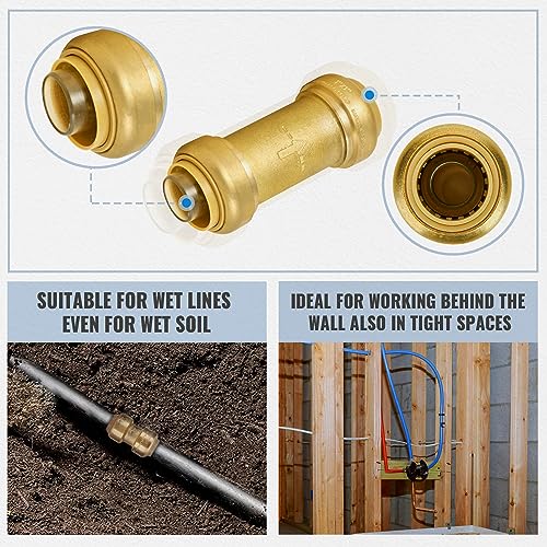 SUNGATOR Check Valve, 1 Inch Push-to-Connect Fittings, 2-Pack, Brass - size: 1 Inch, style: 2 Pack