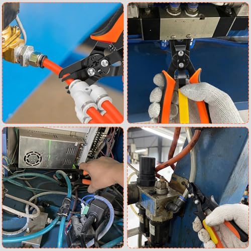 Air Line Removal Tool Pliers, Push to Connect Fittings Disconnect Tool for Air Hose, Quick Connect Pneumatic Fitting Release Plier for Automotive & Industrial Use (3/8" & 1/2" (10mm, 12mm)) - color: 3/8" & 1/2" (10mm, 12mm)