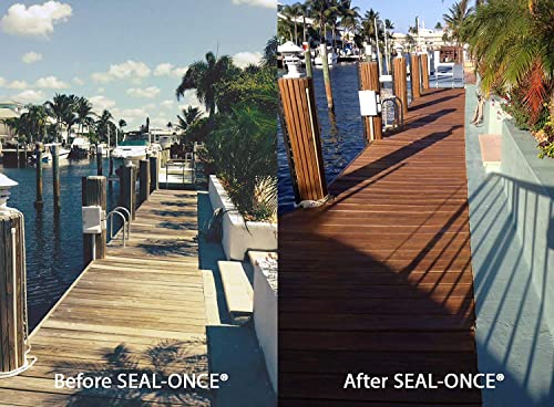 SEAL-ONCE Nano+Poly Wood Sealer and Waterproofer, Mahogany, 2 Gallon - color: Mahogany, size: 2 Gallon