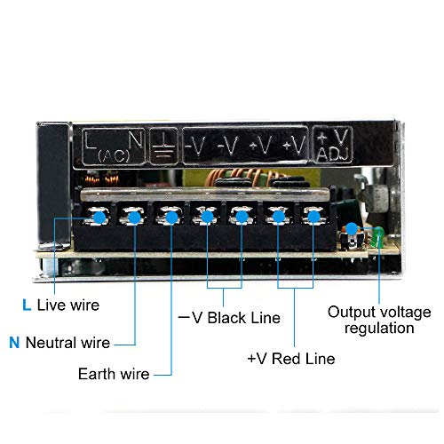 inShareplus 12V 15A 180W LED Power Supply, AC 100-240V to DC 12 Volt Regulated Switching Converter, Low Voltage Transformer for Strip Lights, Lighting Modules and 12V Devices - style: 12V 180W