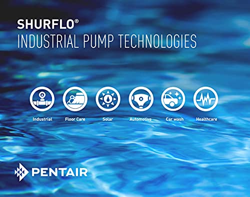 PENTAIR SHURFLO 2088-343-435 Diaphragm Pump, 12V DC, 3 GPM, 45 PSI, Self Priming Water Pump with 1/2 Inch Male Ports, Chemical Resistant Housing, Demand Switch, Dry Run Safe for Sprayers and Transfer
