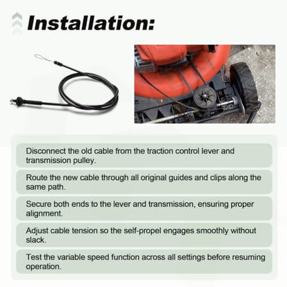 Traction Control Self Propel Variable Speed Drive Cable Compatible with Craftsman Troy-Bilt MTD Lawn Mower Black Max Blower Replace 946-05048 746-05048