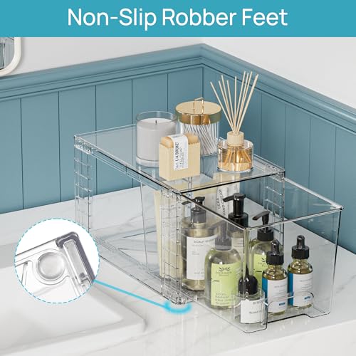 Vtopmart Clear Stackable Storage Drawers, 6 Pack Tall Organizer Set - style: 2 Large+2 Medium+2 Small