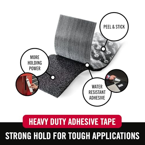 VELCRO Brand Industrial Strength Tape, Black, 2in x 4ft Roll - color: Black, size: 4ft x 2in