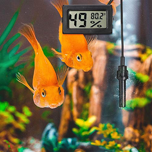 Weewooday 3 Pcs Digital Humidity Meter with Probe LCD Thermometer,Black - size: Black