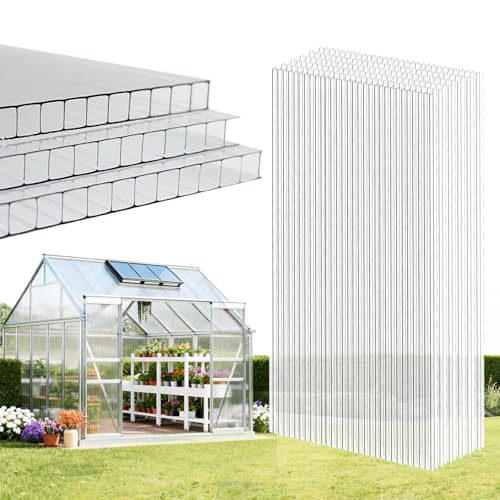 EVERECO 6 Pcs Greenhouse Panel, 8'FT x 4'FT x 0.24" in Polycarbonate Sheet - size: 8'FT x 4'FT x 0.24"IN