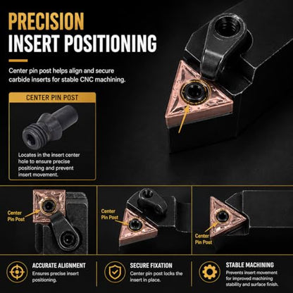 50PCS Carbide Insert Pin Screws Set CTM/MCT/617, CNC Torx Lathe Tool Holder Center Pin Post & Clamp Screws, Indexable Insert Fastening Screws, Grade 12.9 Alloy Steel for CNC Turning Milling Tools - size: CTM617