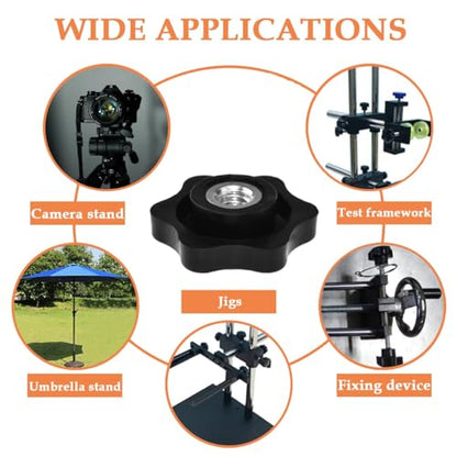 Aifeier ET 4 Pcs 1/4"-20 Inch Knob Black Nylon Screw-On Type Thru - size: 4 pcs 1/4"-20