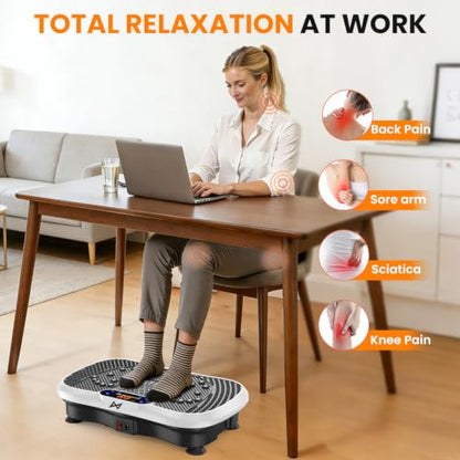 AXV Vibration Plate Exercise Machine Fitness Platform Body Vibrating Board - color: SLIM.WHITE