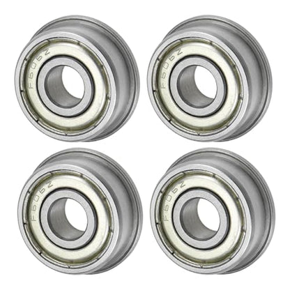 M METERXITY 4-Pack F606ZZ Flanged Ball Bearing, 6 x 17 x 6mm Double Metal Shielded Chrome Steel (GCr15) Flange Rip Bearings for Wheelbarrow/Printer/Fax Machines/Power Tools - size: 6mm x 17mm x 6mm