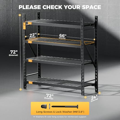 CAMMOO 6000LBS Heavy Duty Storage Shelves, 72''W x 24''D x 72''H - size: 72''W x 24''D x 72''H