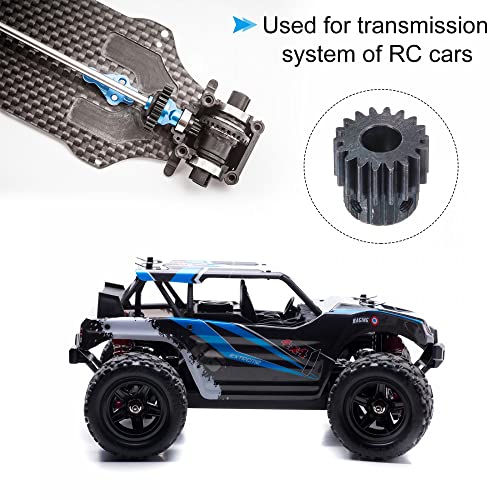 uxcell 1Mod 18T Pinion Gear 8mm Bore Hardened Steel Motor Rack Spur Gear with Step for RC Car Truck Buggy Gear Drive, 2 Set