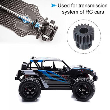 uxcell 1Mod 18T Pinion Gear 8mm Bore Hardened Steel Motor Rack Spur Gear with Step for RC Car Truck Buggy Gear Drive, 2 Set