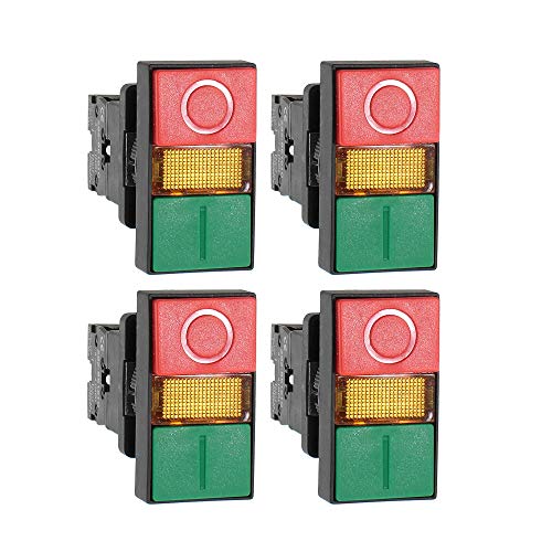 Double Head Push Button, Signal Lamp Start/Stop Switch (4 Pack) - size: 4 Pack